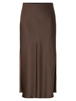 Y.A.S hame, YASPELLA HW MIDI SKIRT Chocolate Brown