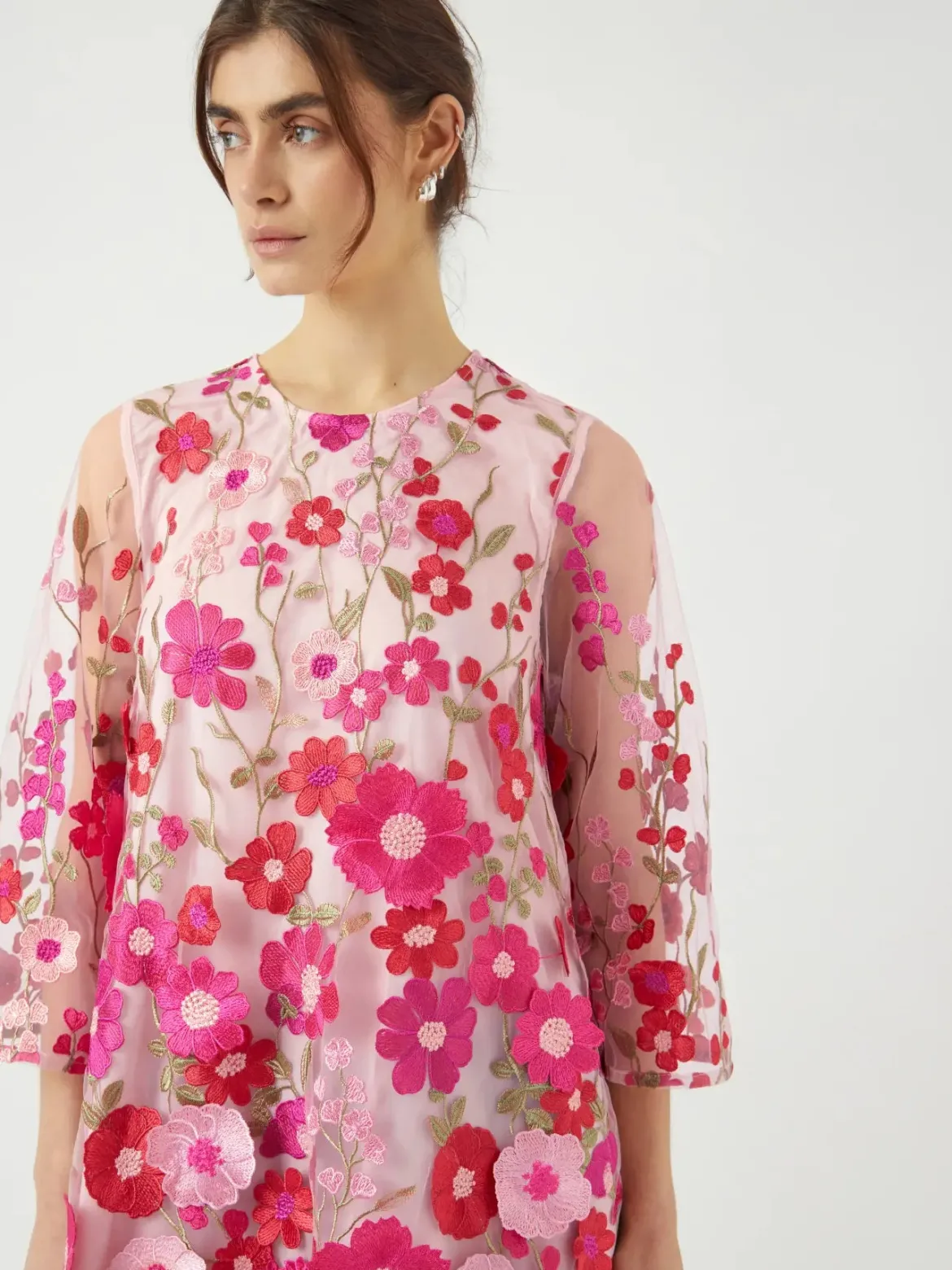 Y.A.S mekko YASFlowering 3/4 Dress, pinkki kuosi
