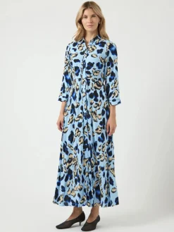 Y.A.S mekko Yassavanna Long Shirt Dress, Clear Sky Liro Print