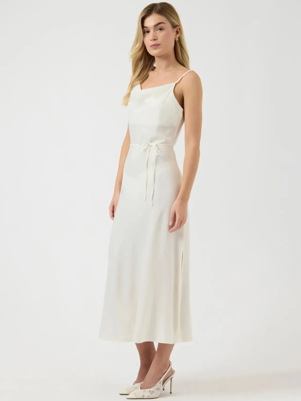 Y.A.S mekko YASTHEA Strap Long Dress, Gardenia