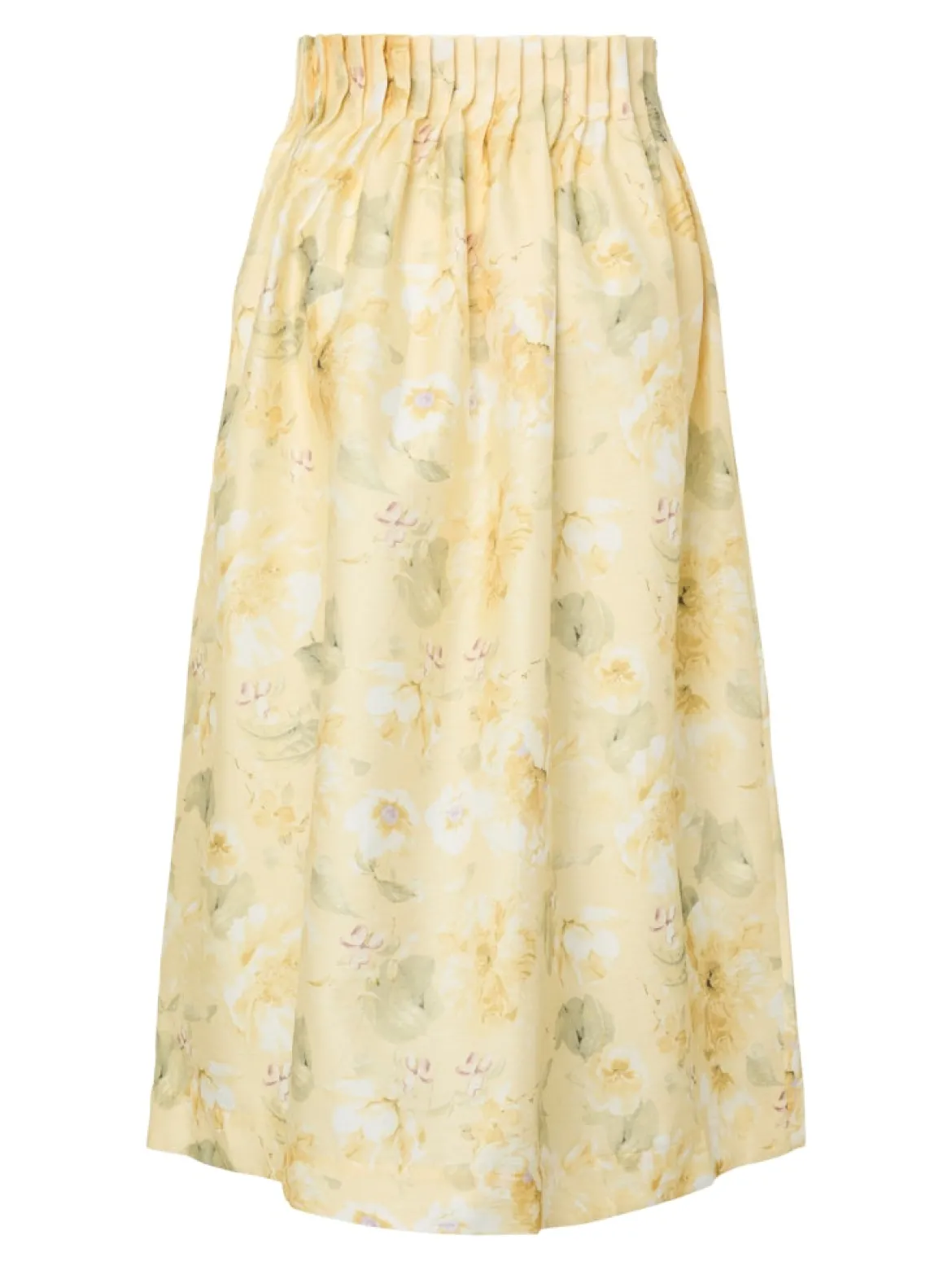 Y.A.S naisten hame YASLEMON HW Ankle Skirt, Pale Banana Lemon print