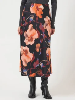 Y.A.S naisten hame YASPELLA HW MIDI SKIRT S. NOOS, Black Pilana