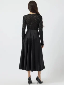 Y.A.S naisten hame, YASPELLA HW VOLUME ANKLE SKIRT Black
