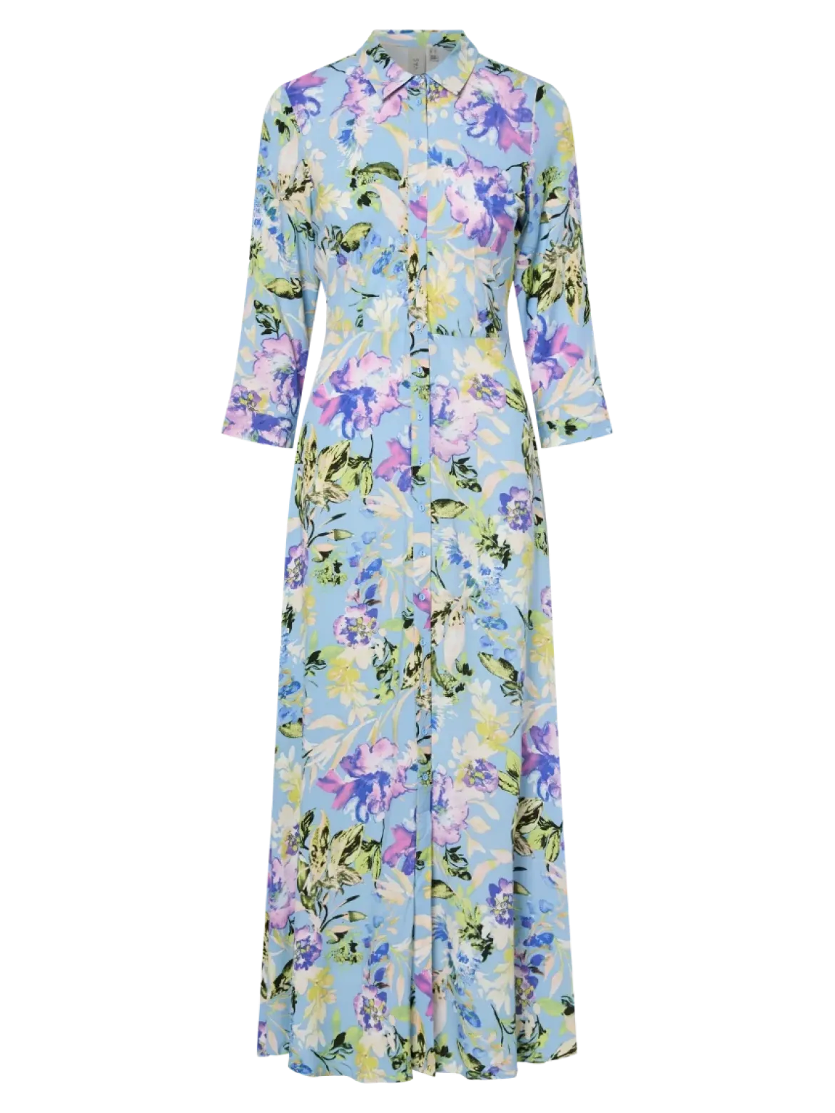 Y.A.S Naisten Maksimekko YASSAVANNA LONG SHIRT DRESS Sininen Kuosi