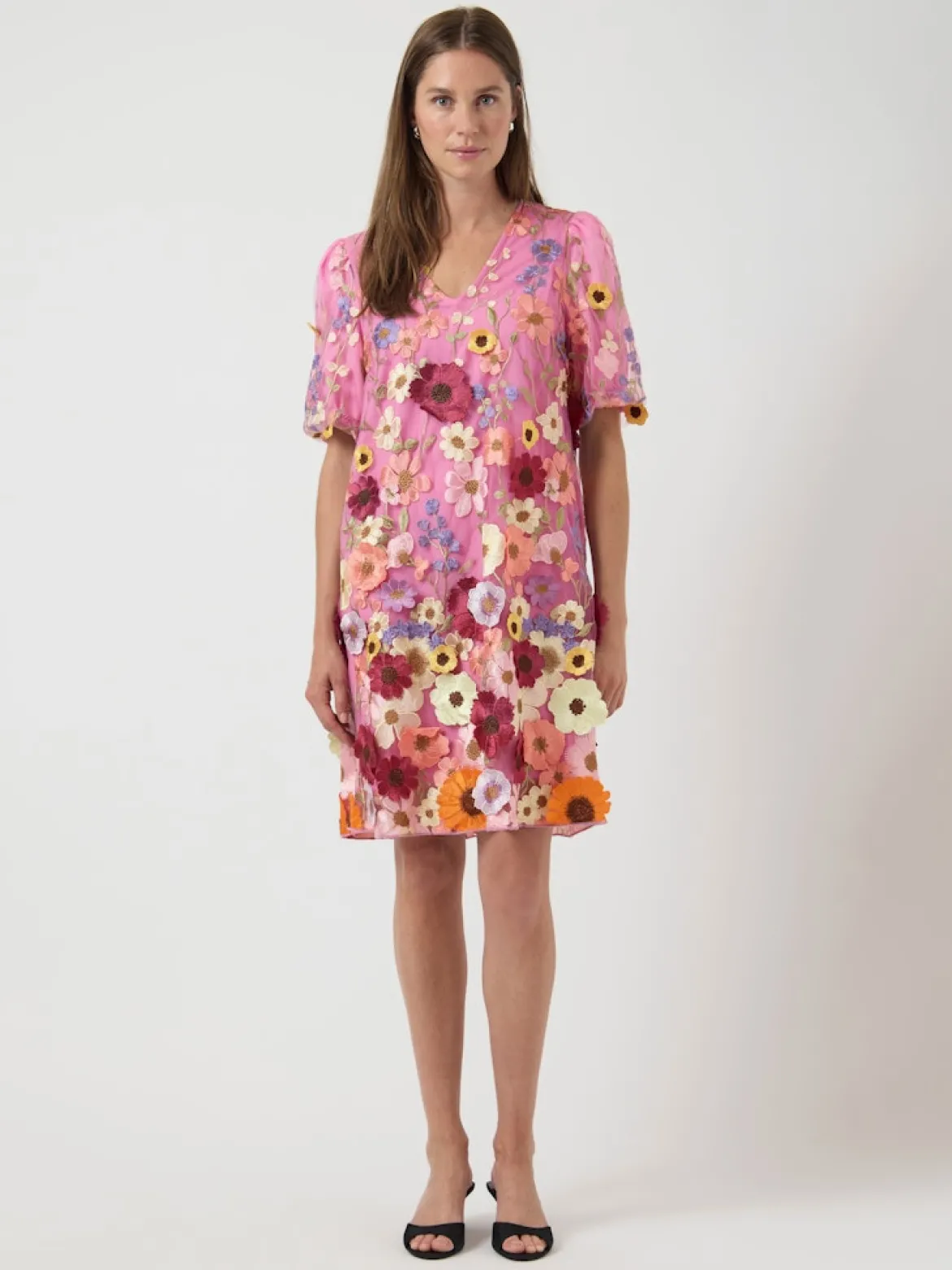 Y.A.S naisten mekko YASFlowering SS Dress, Pink Lavender Multi