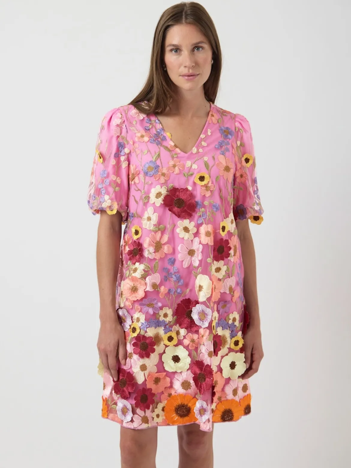Y.A.S naisten mekko YASFlowering SS Dress, Pink Lavender Multi