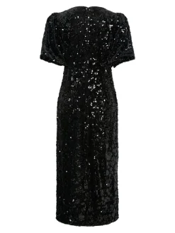 Y.A.S naisten mekko YASSOFIE 2/4 SEQUIN MIDI DRESS, musta