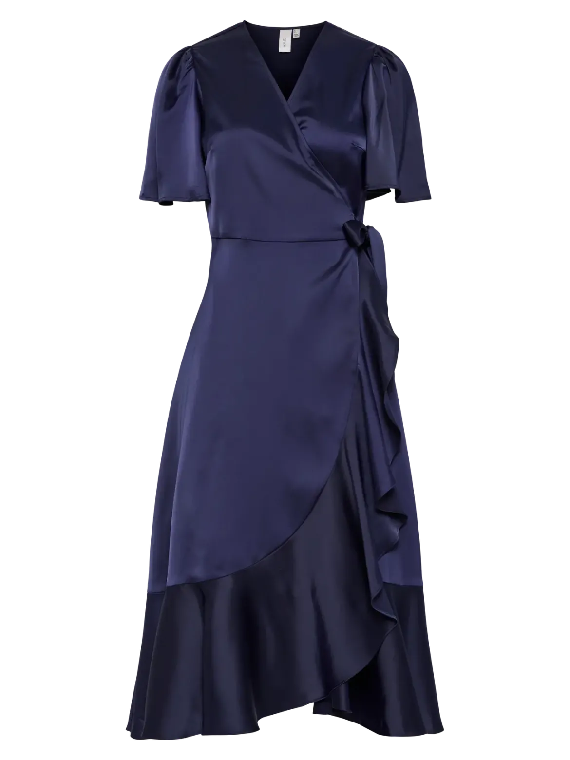 Y.A.S Naisten Mekko, YASTHEA 2/4 MIDI WRAP DRESS Evening Blue