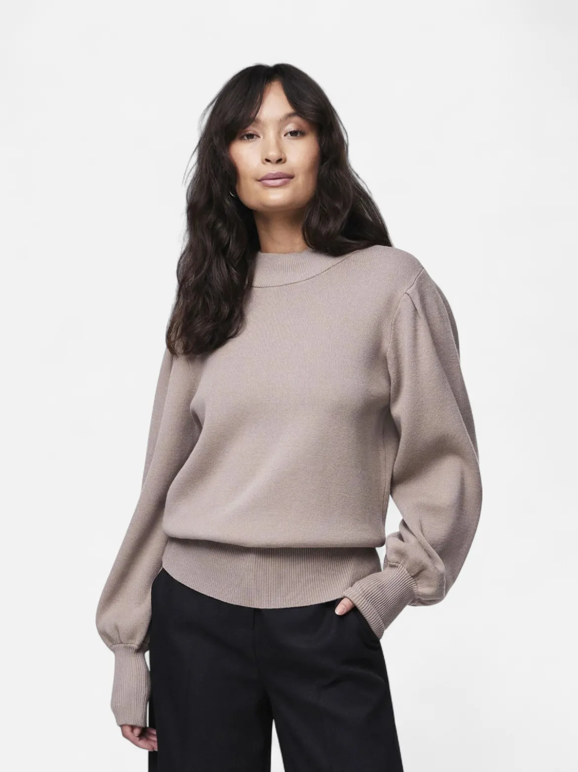 Y.A.S Naisten Neulepusero, YASFONNY LS KNIT PULLOVER S. NOOS Vaalea Beige