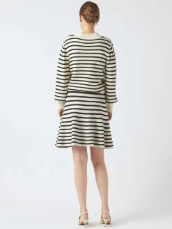Y.A.S Naisten Neulepusero, YASFONNY LS KNIT PULLOVER S. NOOS Raidallinen Valkoinen