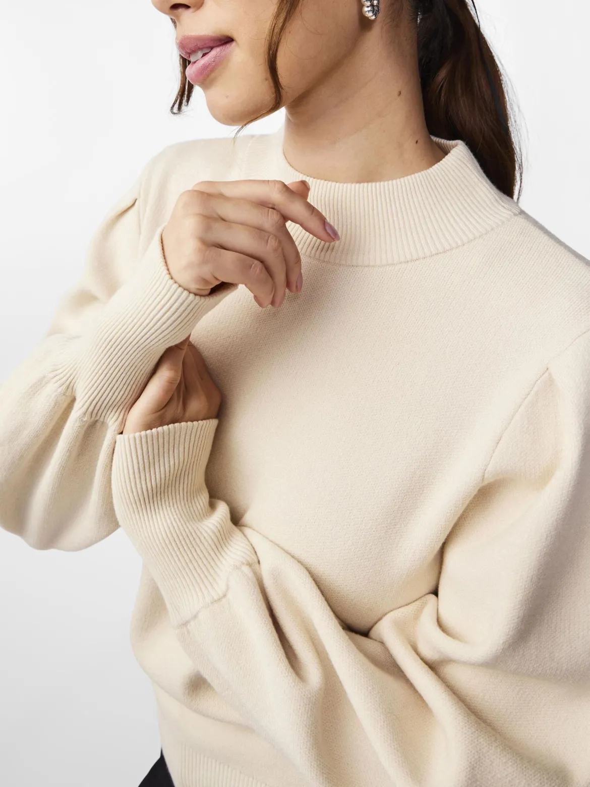 Y.A.S Naisten Neulepusero, YASFONNY LS KNIT PULLOVER S. NOOS Luonnonvalkoinen