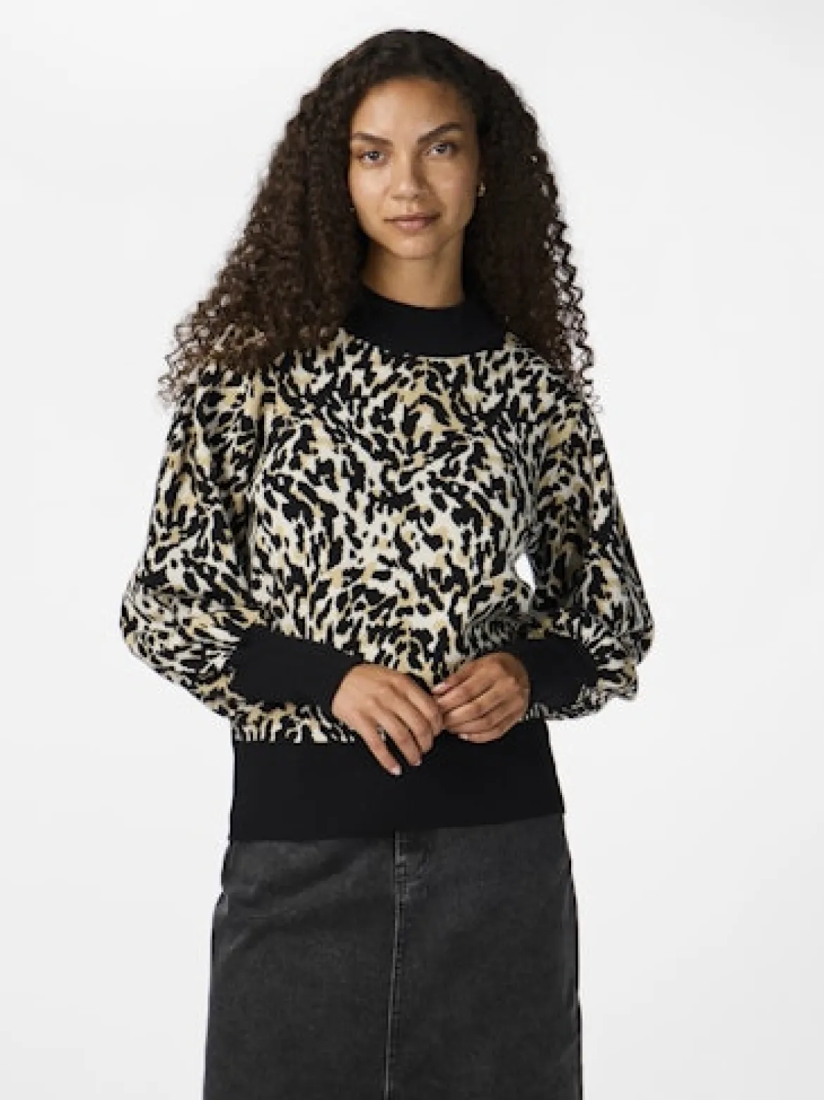 Y.A.S Naisten Neulepusero, YASFONNY LS KNIT PULLOVER S. NOOS Beige Kuosi