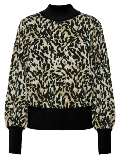 Y.A.S Naisten Neulepusero, YASFONNY LS KNIT PULLOVER S. NOOS Beige Kuosi