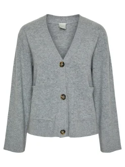 Y.A.S Naisten Neuletakki, YASEMILIE LS CARDIGAN KNIT S. NOOS Grafiitti