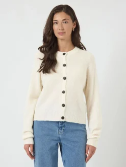 Y.A.S naisten neuletakki YASJOHI Wool Blend Knitted Cardigan, Pristine