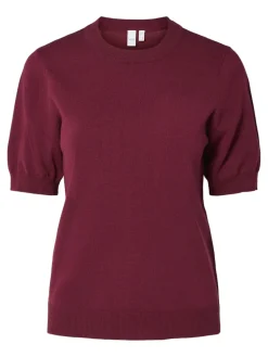 Y.A.S naisten neule, YASLENA SS KNIT PULLOVER S. Tibetan Red