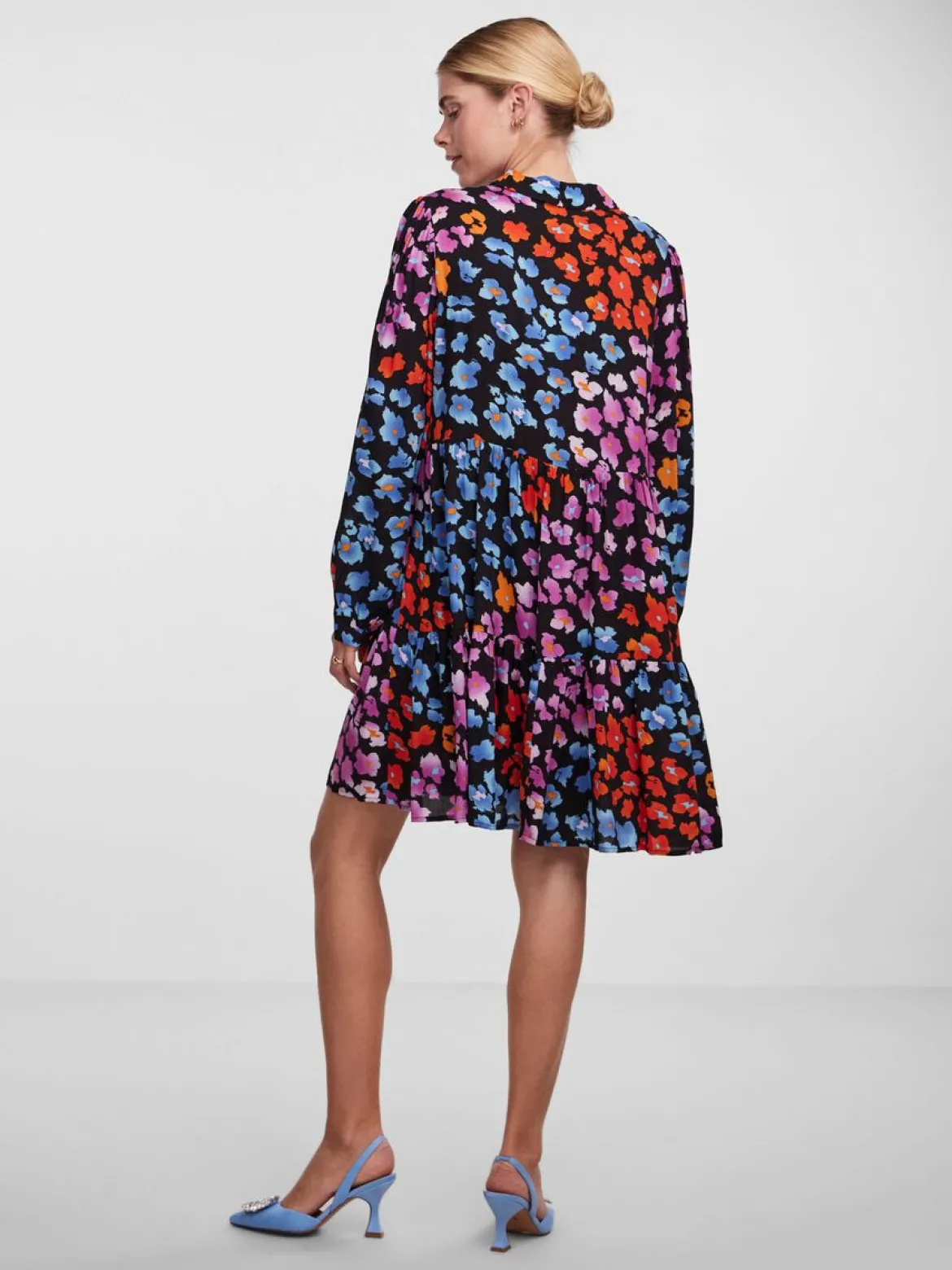 Y.A.S Naisten PaitaMekko, YASALIRA LS SHIRT DRESS NOOS Musta Kuosi