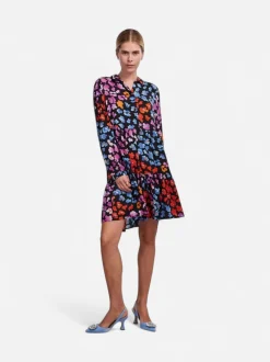 Y.A.S Naisten PaitaMekko, YASALIRA LS SHIRT DRESS NOOS Musta Kuosi