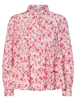 Y.A.S naisten paitapusero YASPALA LS Shirt, pinkki kuosi