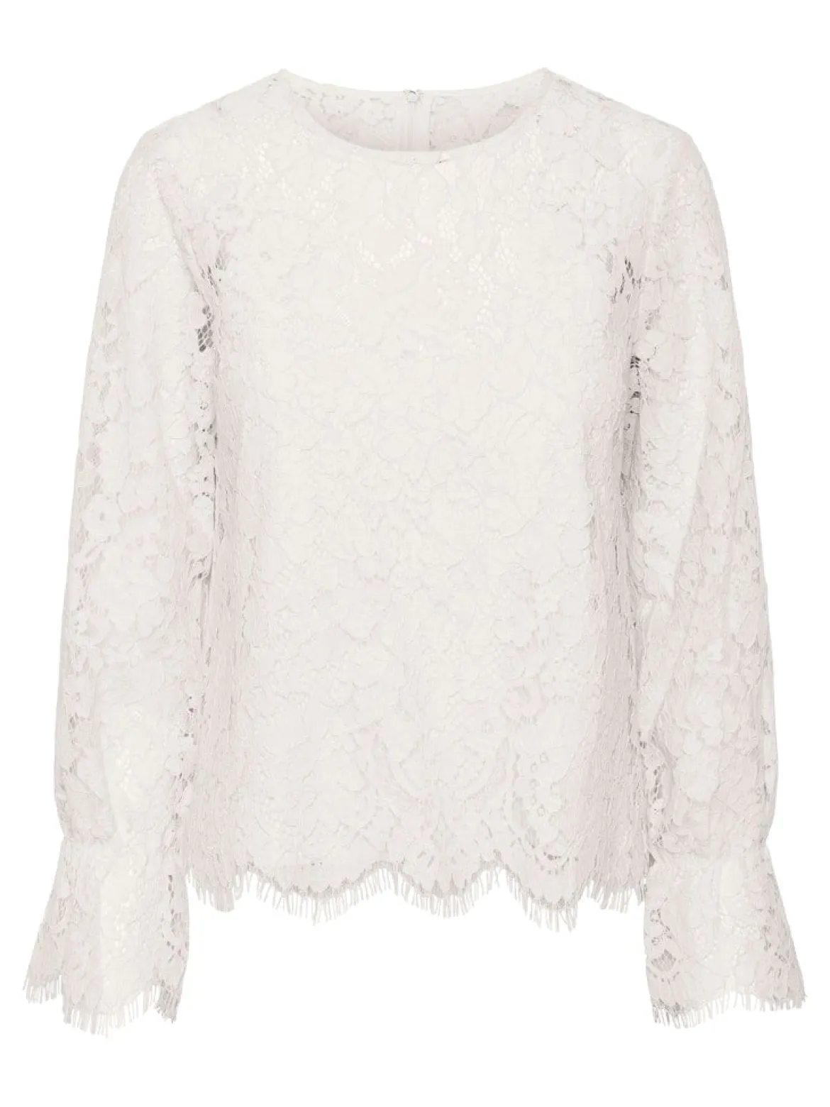 Y.A.S naisten paita, YASPERLA LS LACE TOP S Luonnonvalkoinen