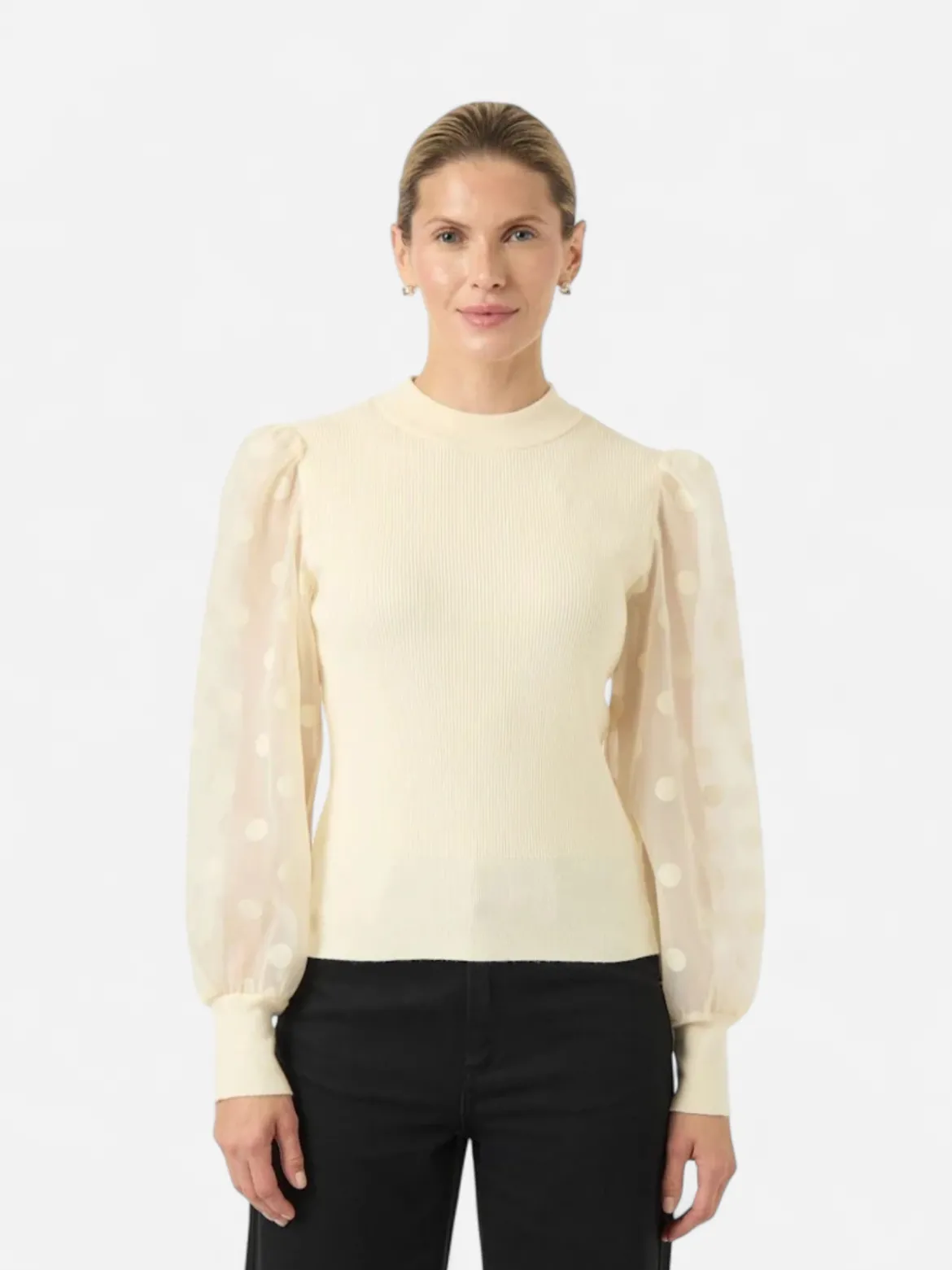 Y.A.S naisten pusero K-YASDOTME LS KNIT PULLOVER S. NOOS, Birch