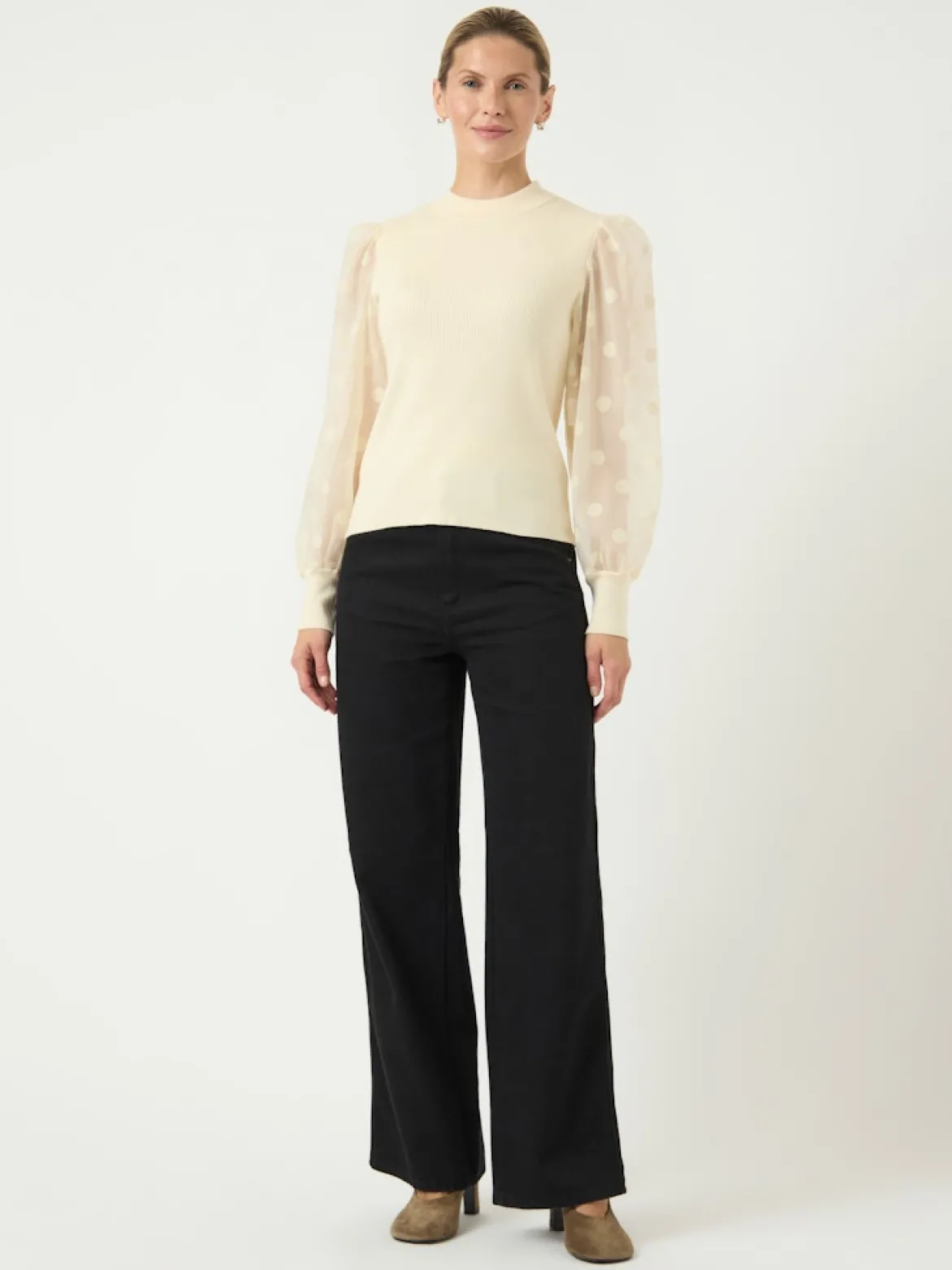 Y.A.S naisten pusero K-YASDOTME LS KNIT PULLOVER S. NOOS, Birch