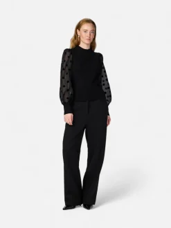 Y.A.S naisten pusero, YASDOTME LS KNIT PULLOVER Black