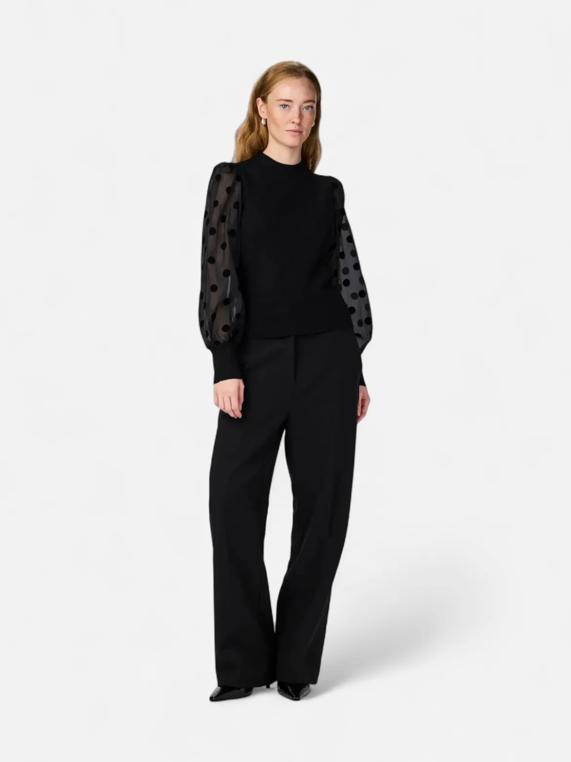 Y.A.S naisten pusero, YASDOTME LS KNIT PULLOVER Black