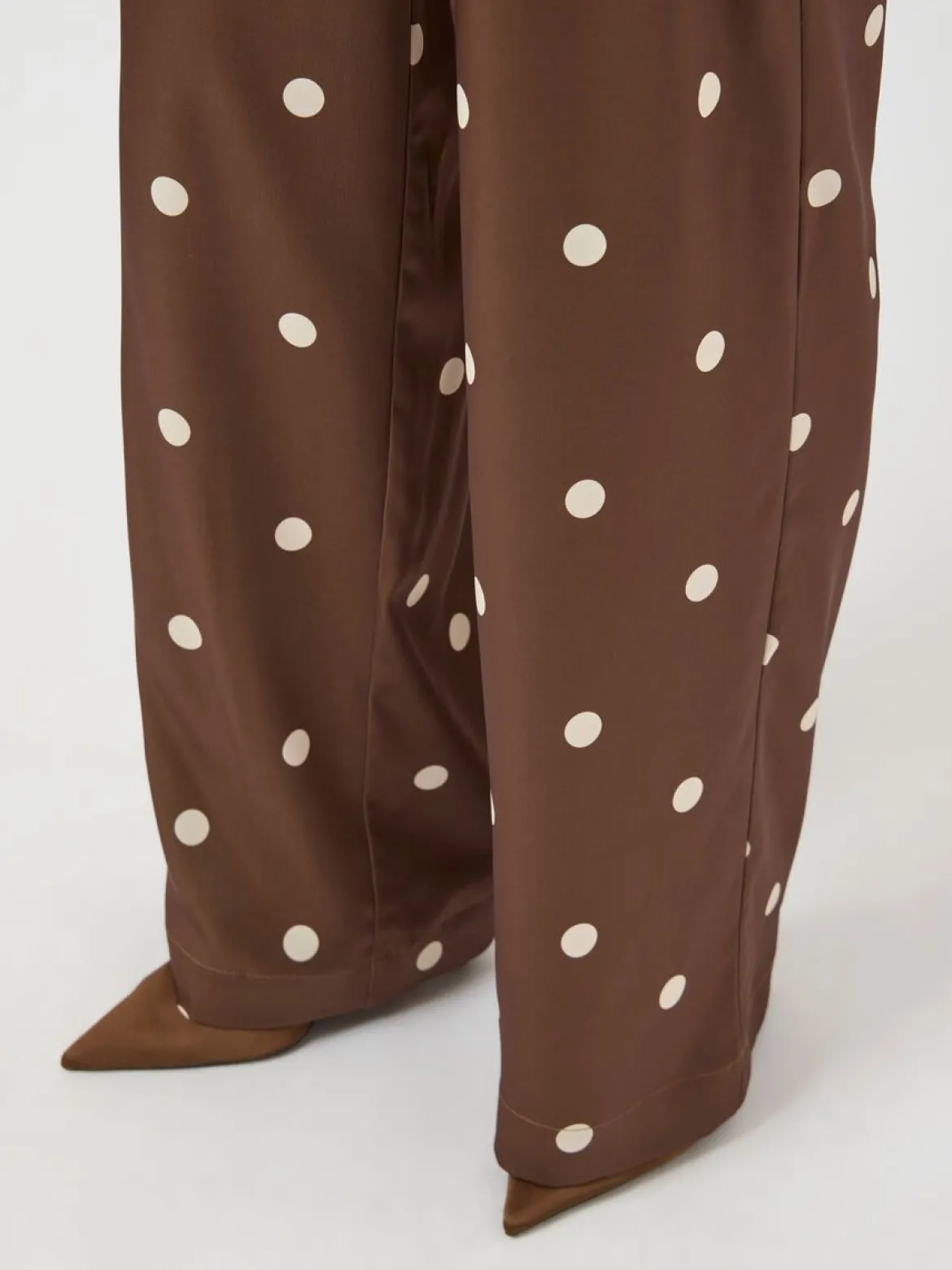 Y.A.S naisten Suorat housut Yaspella Hw Trousers, Pinecone Ecru Dots