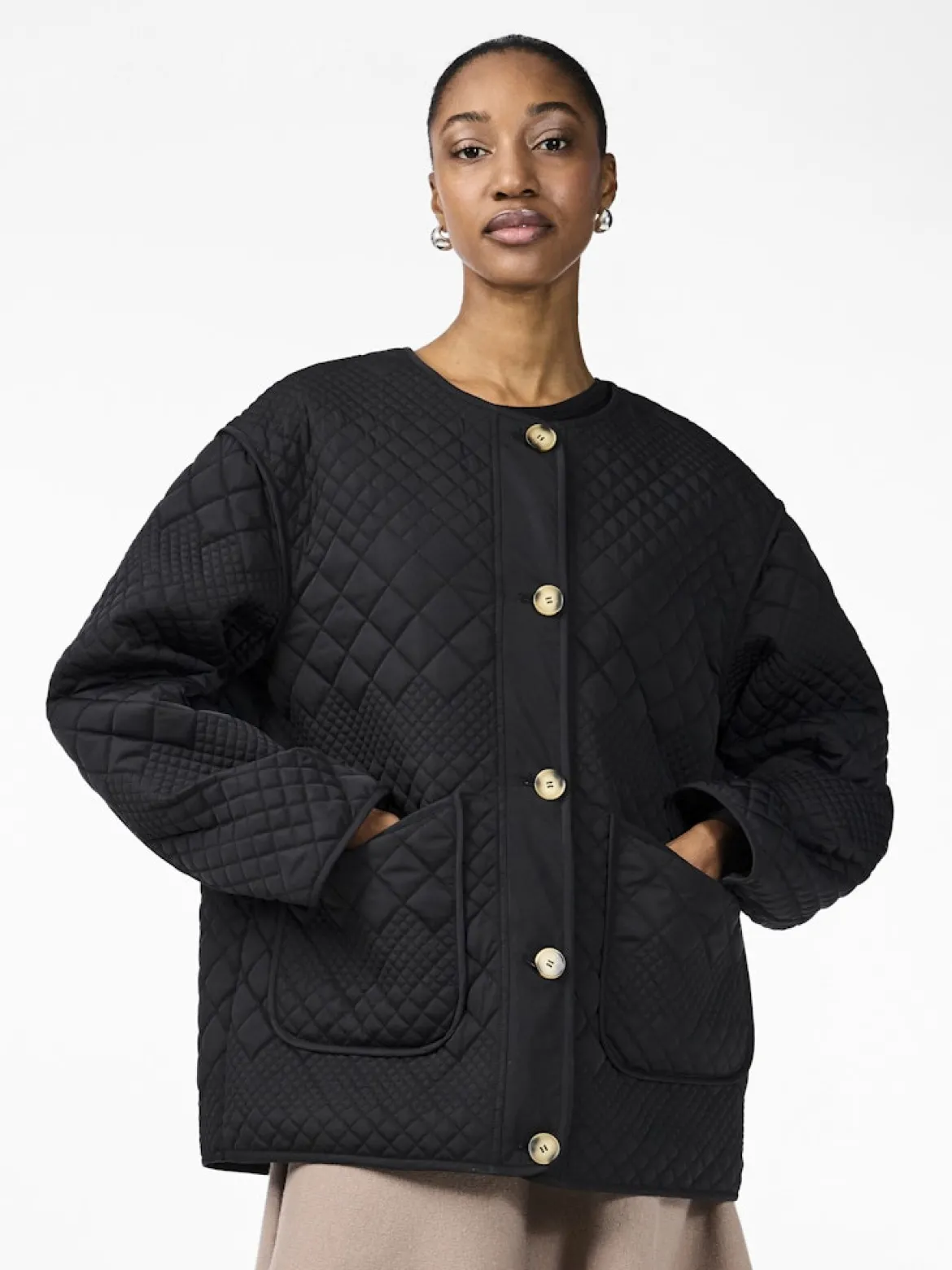 Y.A.S naisten tikkitakki YASLAURIE LS Padded Jacket S., musta