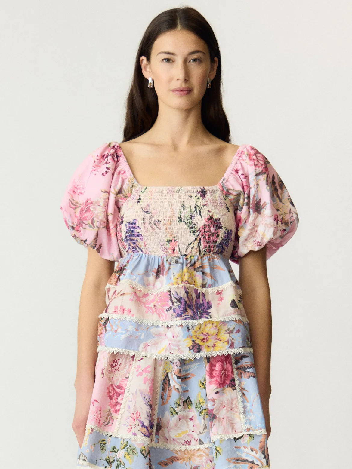 Y.A.S naisten toppi YasMessa SS Smock Top, Pristine W. Ballerin